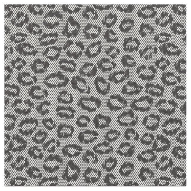 Tissu Black net lace with leopard pattern on white (Fermer)