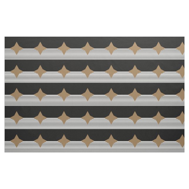 Tissu Black White Colorblock & Brown Diamond (Fat Quarter)