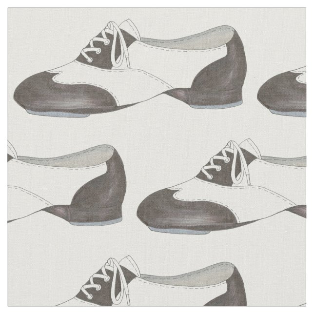 Tissu Black White Oxford Tap Chaussure Danse Enseignant  (Fermer)