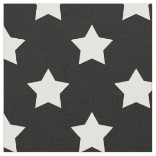 Tissu Black White Stars Motif Textile décoratif