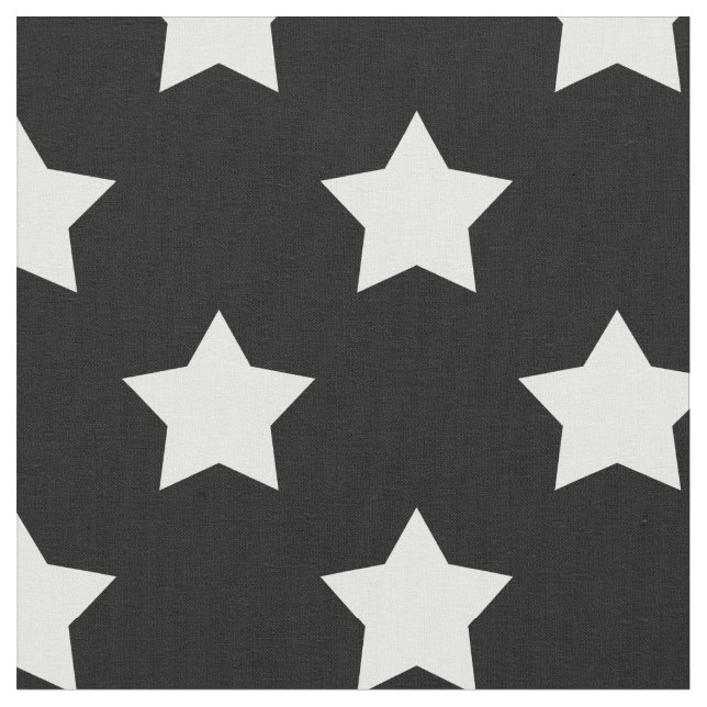 Tissu Black White Stars Motif Textile décoratif (Fermer)