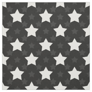 Tissu Black White Stars Textile