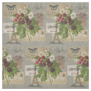 Tissu Blackberries Floral Garden Flower Papillon Art