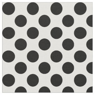 Tissu blanc avec Pois noirs