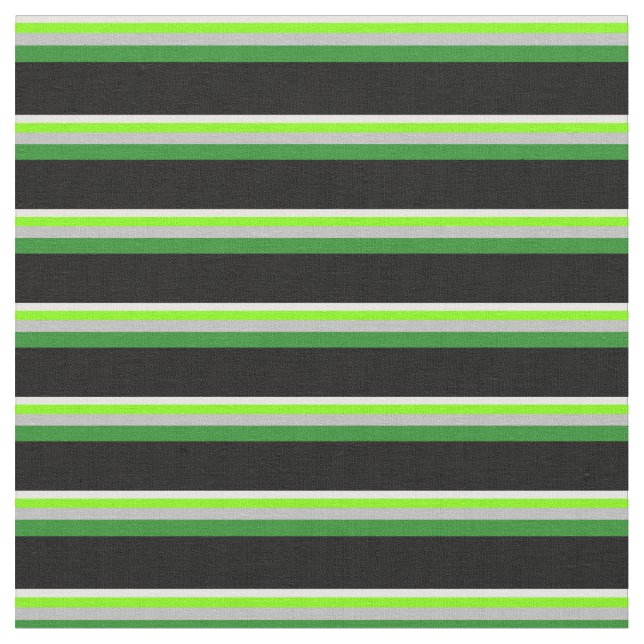 Tissu Blanc, Chartreuse, Gris, Forêt Vert & Noir (Fermer)
