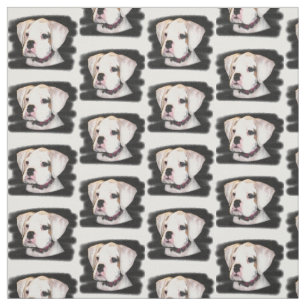 Tissu blanc de coutume de chien de boxeur