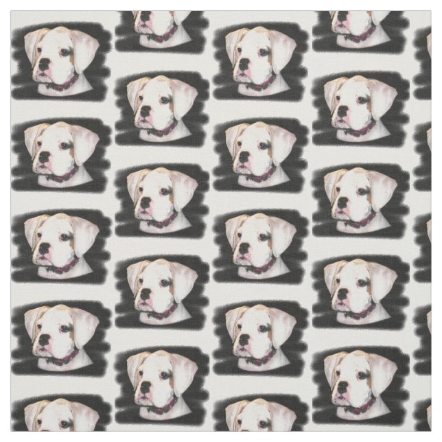 Tissu blanc de coutume de chien de boxeur (Échantillon)