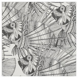 Tissu blanc de noir de mirage de poissons