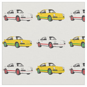 Tissu blanc et jaune classique de voiture de sport