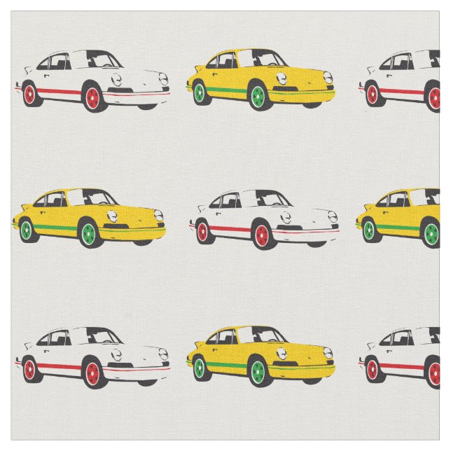 Tissu blanc et jaune classique de voiture de sport (Fermer)