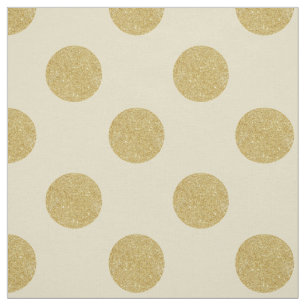 Tissu : Blanc et pois d'or de faux