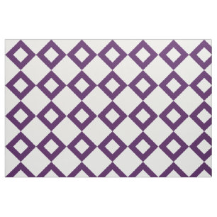 Tissu blanc et pourpre géométrique de motif de