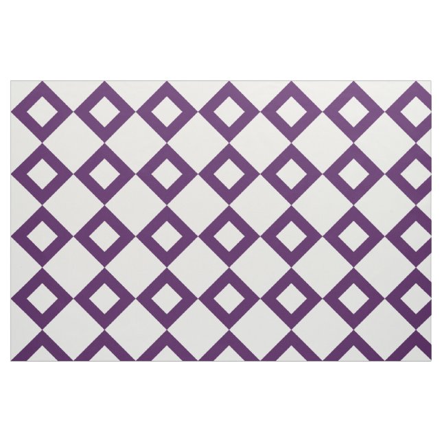 Tissu blanc et pourpre géométrique de motif de (Fat Quarter)