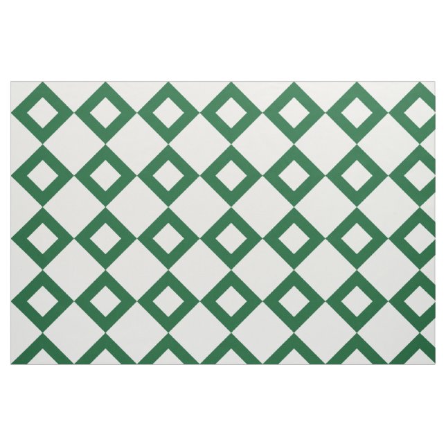 Tissu blanc et vert géométrique de motif de (Fat Quarter)