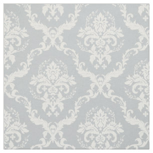 Tissu Blanc Floral Damas Custom Light Grey Arrière - pla