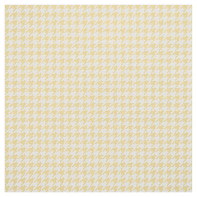 Tissu blanc jaune de motif de pied-de-poule (Échantillon)