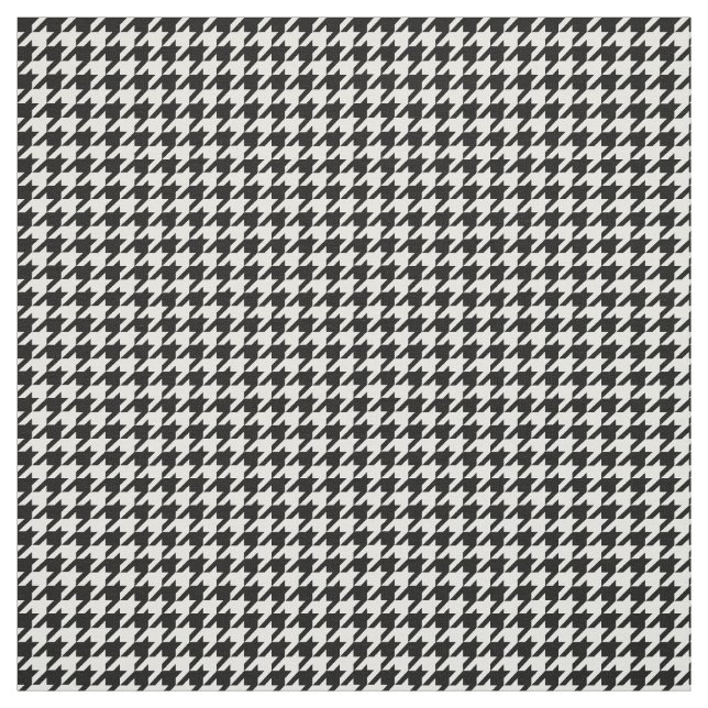Tissu blanc noir de motif de pied-de-poule (Échantillon)