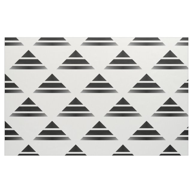 Tissu blanc noir de motif de triangle de Geo (Fat Quarter)