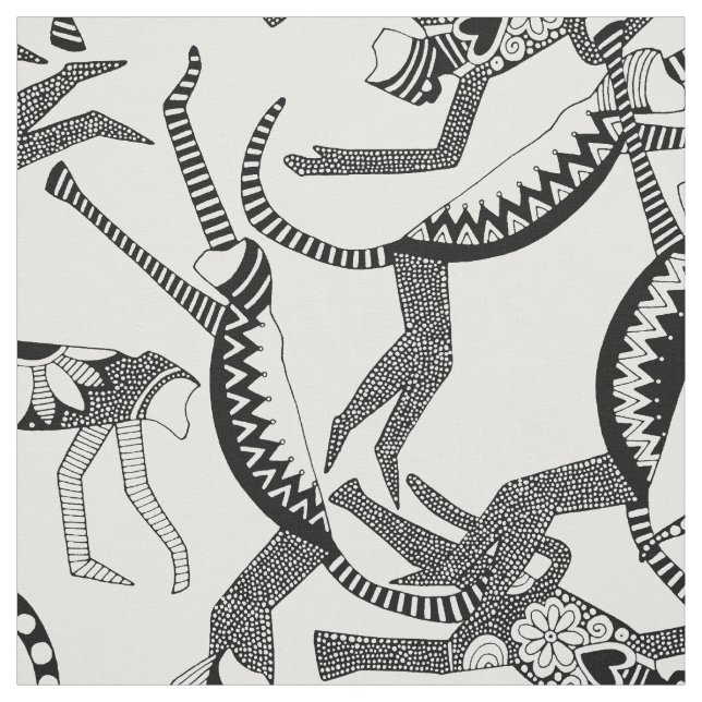 Tissu blanc noir de singe (Échantillon)