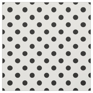 Tissu Blanc noir Pois Textile