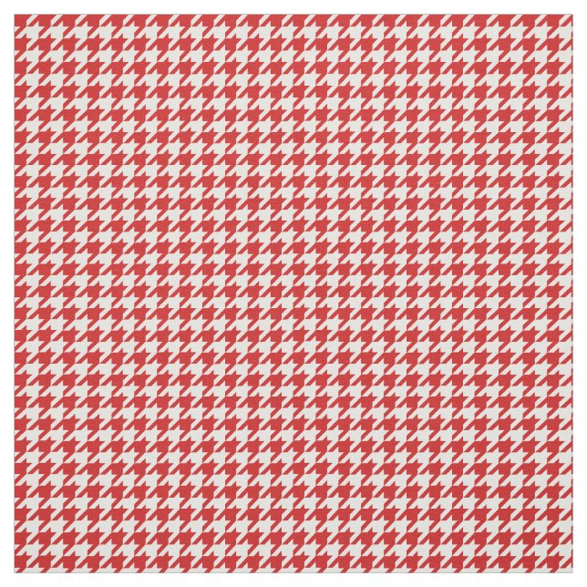 Tissu blanc rouge de motif de pied-de-poule (Échantillon)
