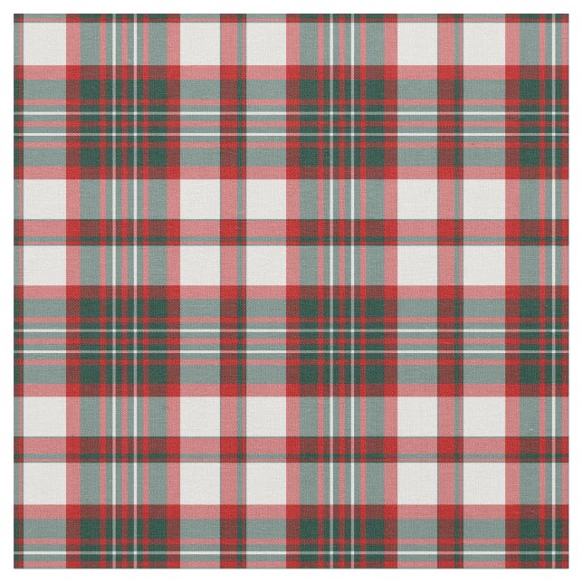 Tissu Blanc, rouge et plaid de Noël de Forest Green (Fermer)
