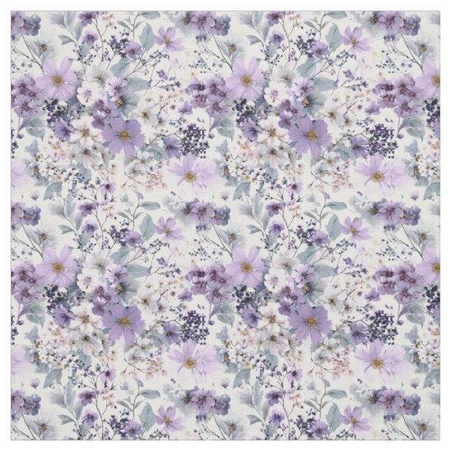 Tissu Blanc Rustique Fleur Botanique Vintage Floral (Échantillon)
