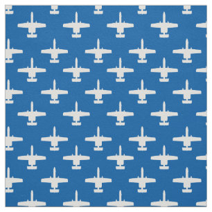 Tissu Blanc sur bleu A-10 Warthog Attack Jet Motif