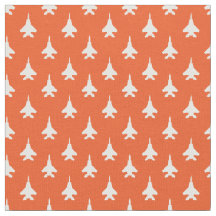 Blanc sur Orange F-15 Eagle Fighter Jet Motif