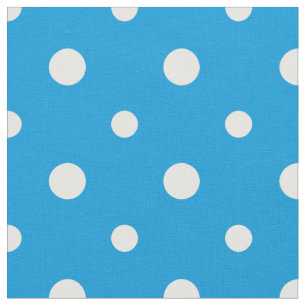 Tissu Blanc sur Sky Blue Pois Daisy Fabric chaîne