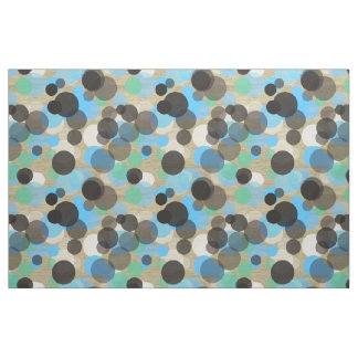 Tissu Blanc Turquoise Monnaie Pois Motif Faux Wood