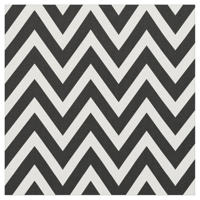 Tissu Blancs modernes Chevron noirs et blancs (Fermer)