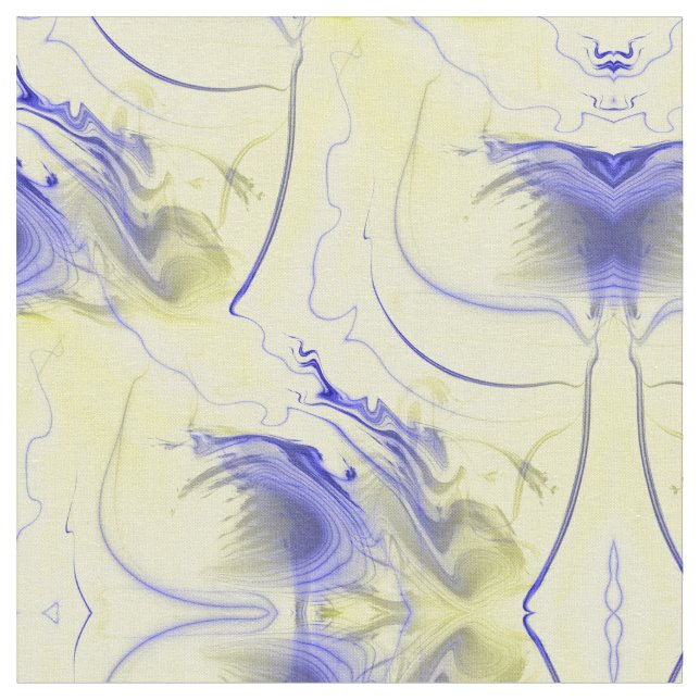 Tissu Bleu Abstrait et Jaune (Fermer)