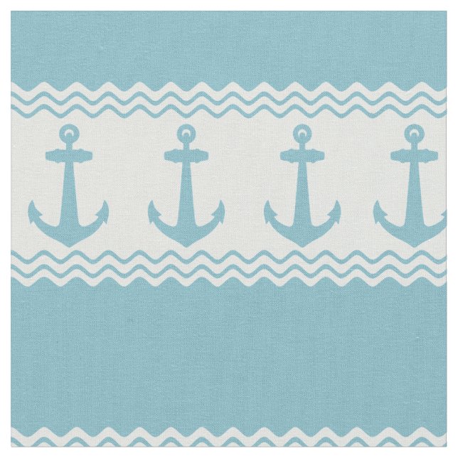 Tissu Bleu Ancre nautique (Fermer)