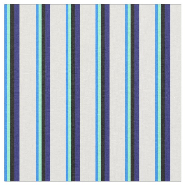 Tissu Bleu, Aquamarine, Noir, Bleu de minuit, Crème à la (Fermer)