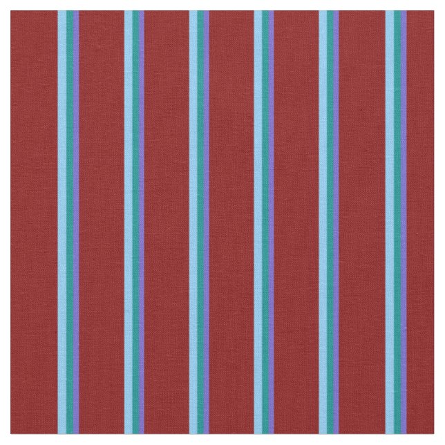 Tissu Bleu ardoise, Cyan foncé, Ciel clair et Maroon (Fermer)