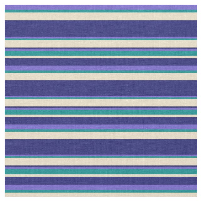 Tissu Bleu ardoise, Cyan foncé, Tan & Bleu de minuit (Fermer)