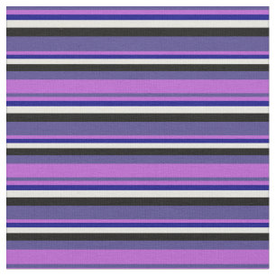 Tissu Bleu ardoise foncée, orchidée, bleu, beige et noir