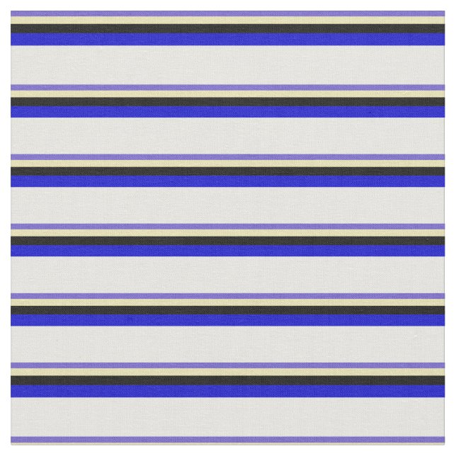 Tissu Bleu ardoise, Tan, Noir, Bleu & Blanc (Fermer)