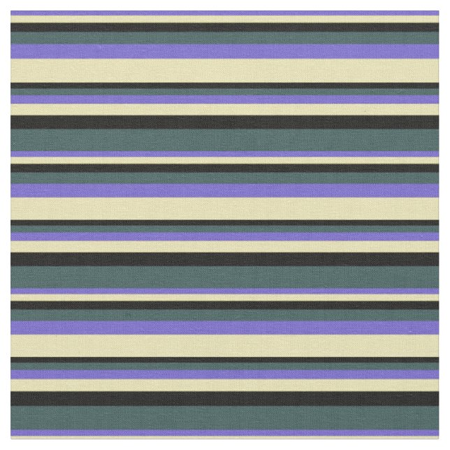 Tissu Bleu ardoise, Tan, Noir et Gris ardoise foncé (Fermer)