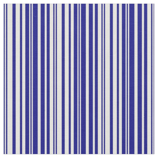 Tissu Bleu & Beige Grandes/Lignes Motif (Fermer)