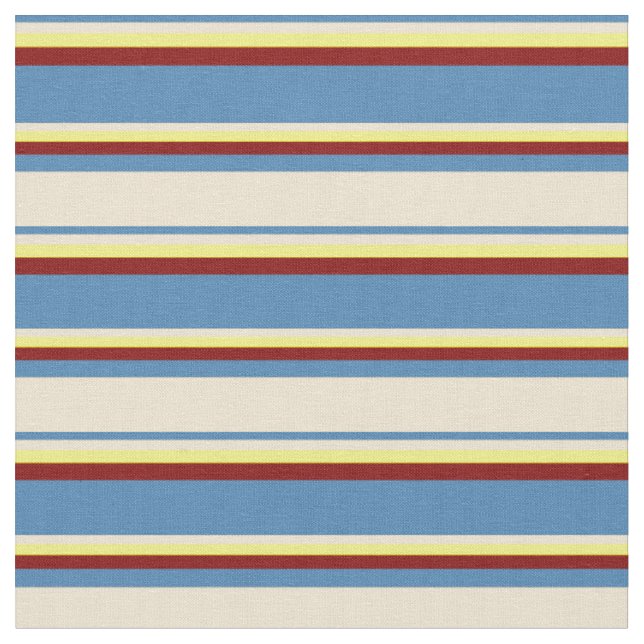 Tissu Bleu, beige, jaune et marron (Fermer)