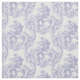 Tissu Bleu & Blanc Baroque Rococo Louis XV Motif
