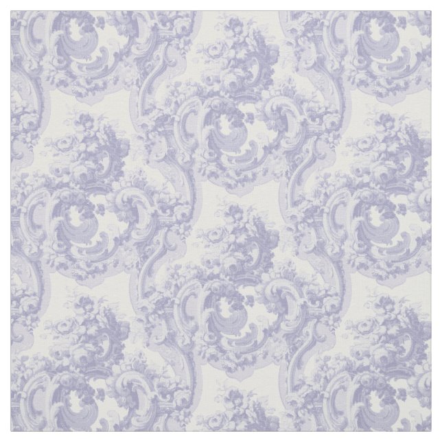 Tissu Bleu & Blanc Baroque Rococo Louis XV Motif (Échantillon)