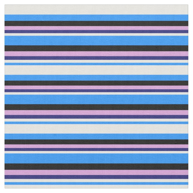 Tissu Bleu, Blanc, Bleu de minuit, Plum & Noir (Fermer)