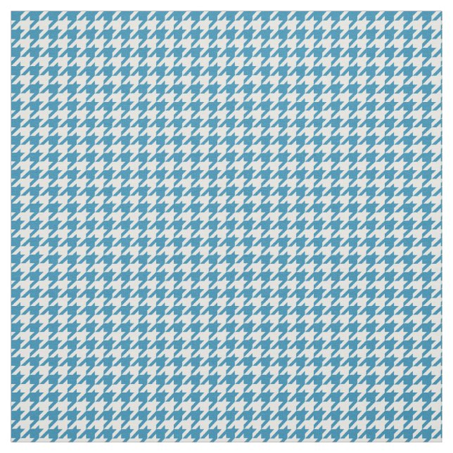 Tissu Bleu Blanc Houndstooth Motif Fabric (Échantillon)