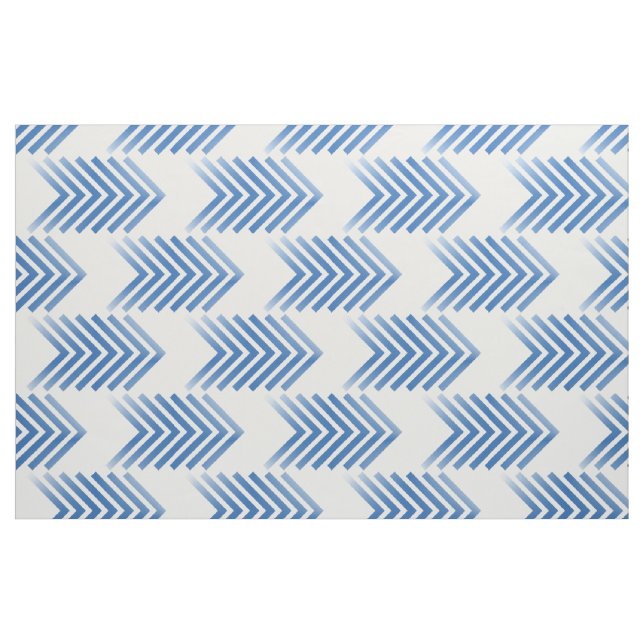 Tissu Bleu blanc Motif de flèche Tribal (Fat Quarter)
