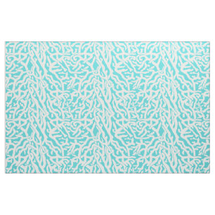 Tissu Bleu blanc nautique de motif de récif coralien de