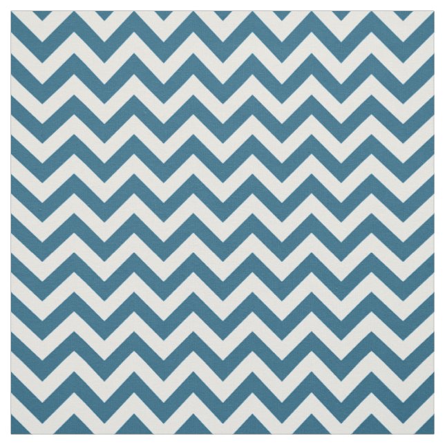 Tissu Bleu Blanc tendance Chevron Motif Fabric (Échantillon)