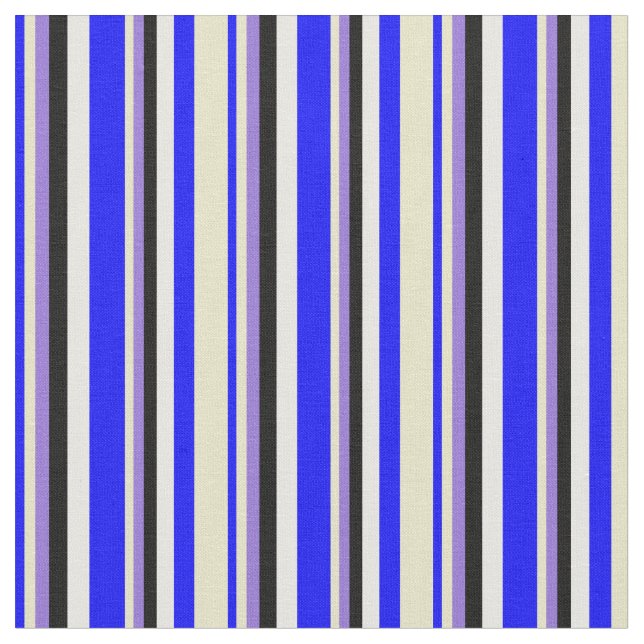 Tissu Bleu, Bleu pâle, Violet, Noir et Blanc (Fermer)